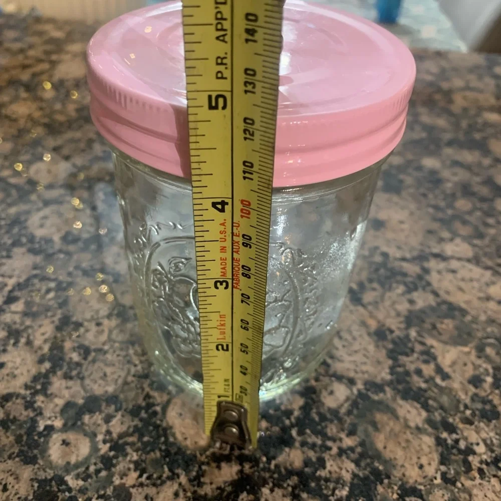 Pink Glass canister with Crystal Knob